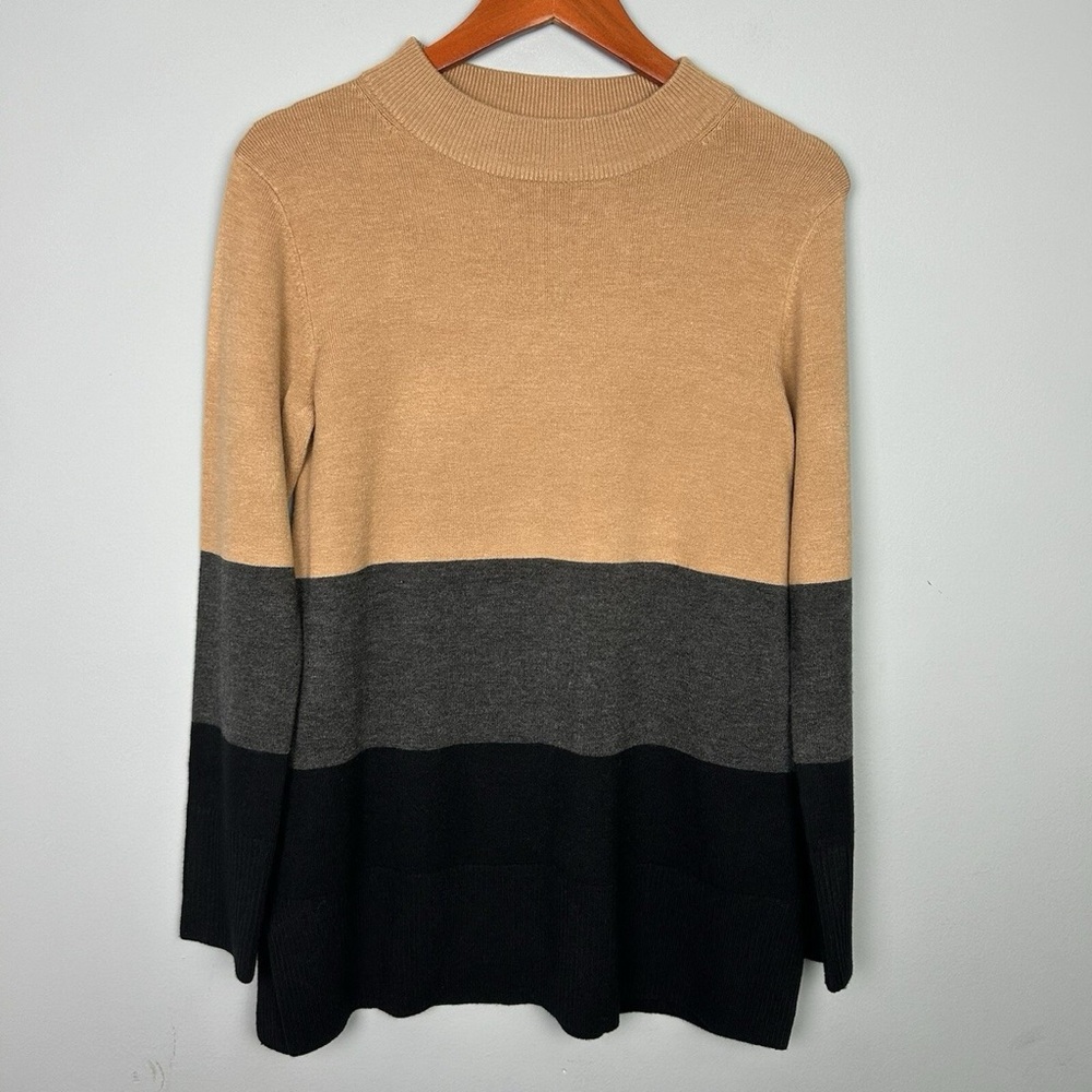 French Connection Normie Colorblock long Sleeve Pullover Sweater